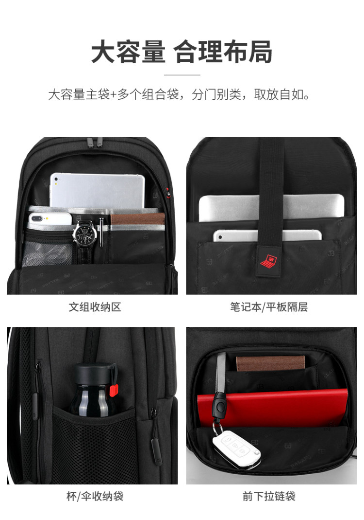 顺丰包邮 巴郎 多功能双肩包 图11