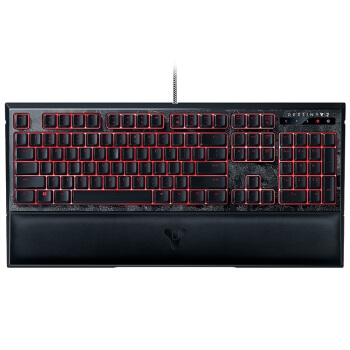 RAZER 雷蛇 命运2定制雨林狼蛛幻彩版 机械式薄膜键盘 RGB背光 图1