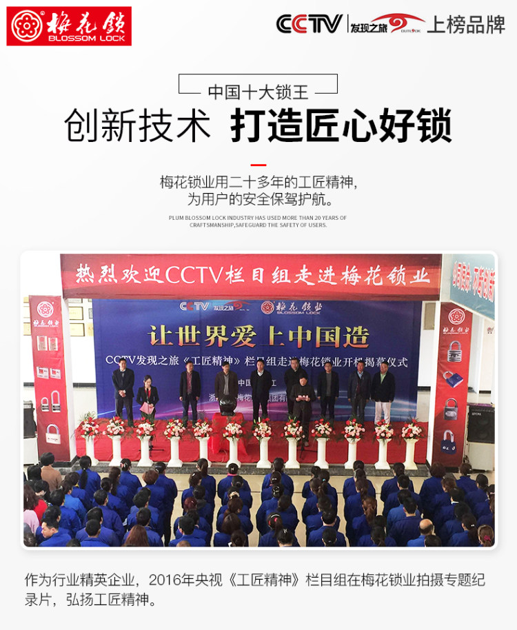 BLOSSOM LOCK 梅花锁 超C锁芯U型锁 图2