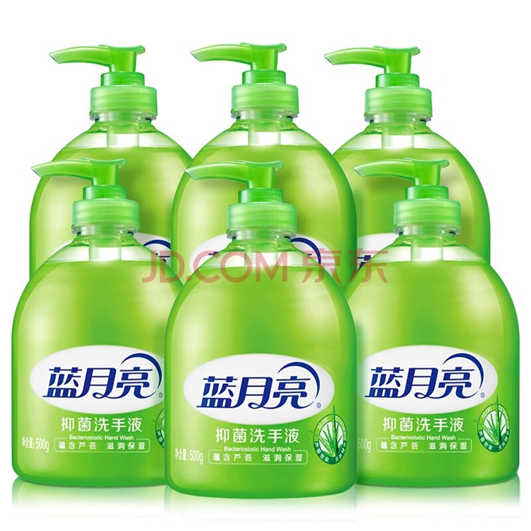 5日12点： 蓝月亮 芦荟抑菌洗手液 500g*6瓶 图1