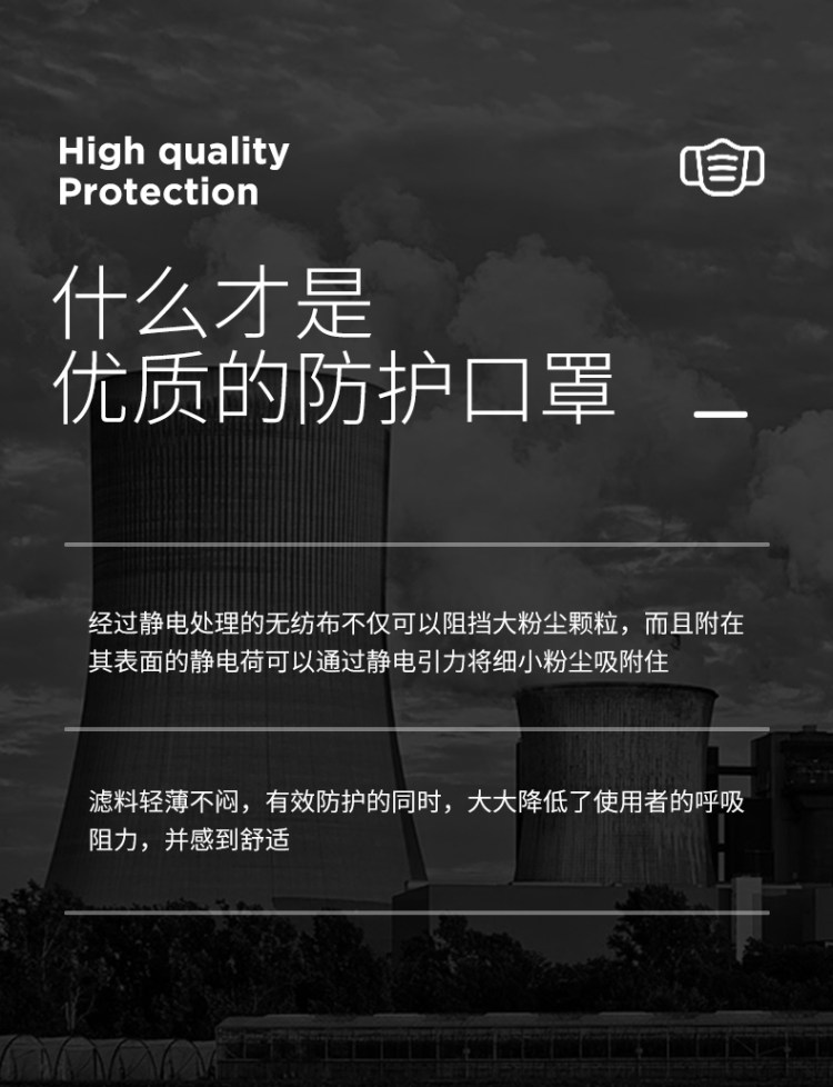 加厚三层含熔喷布过滤层 口罩10只 图2