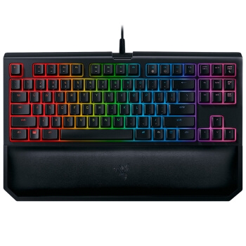 RAZER 雷蛇 黑寡妇蜘蛛 竞技幻彩版V2 RGB机械键盘 (黑色、雷蛇橙轴) 图1