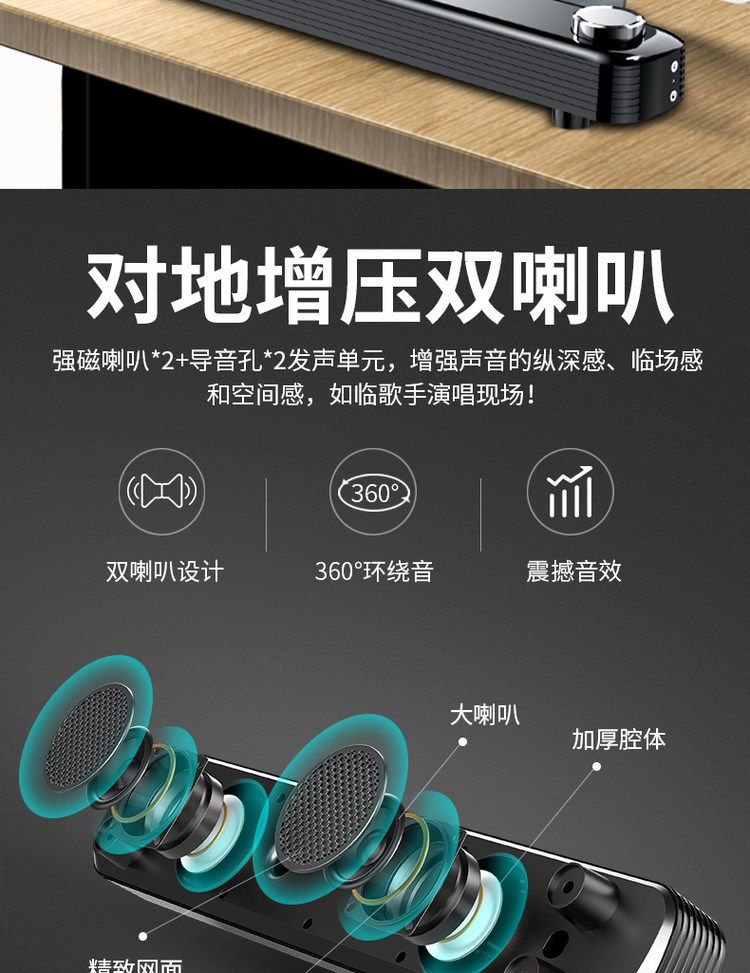 千元级重低音 带麦省空间 SADA赛达 长条重低音小音箱 图5