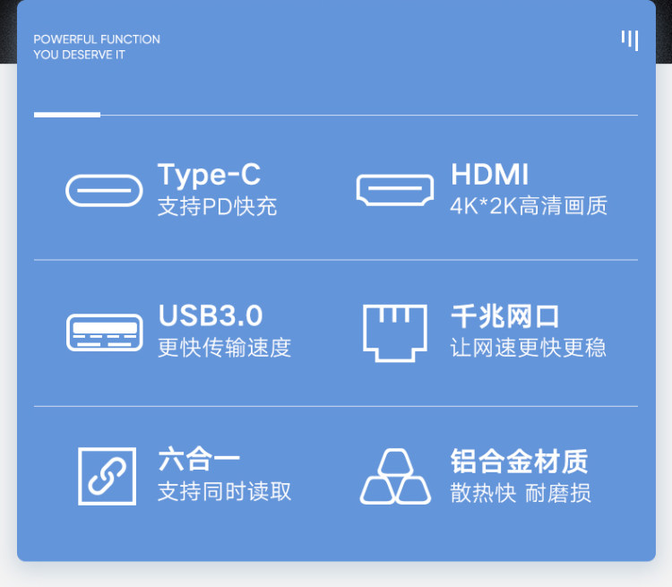 biaze typec拓展坞 笔记本usb分线hub雷电3hdmi多接口 图2
