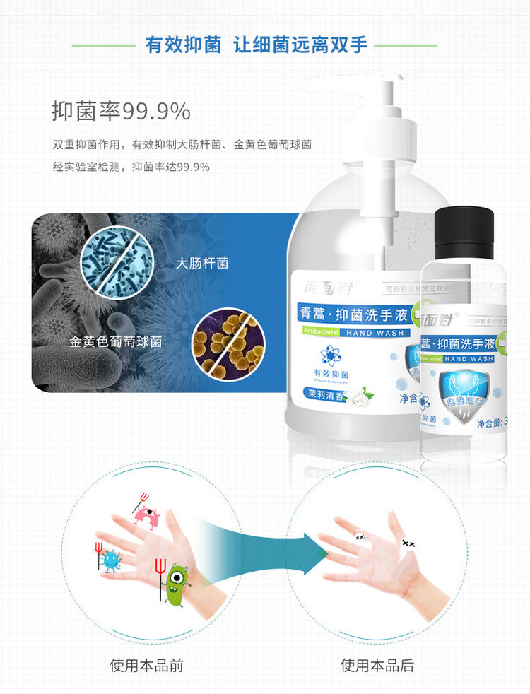 两面针 免洗消毒酒精洗手液 30ml*4瓶 图5