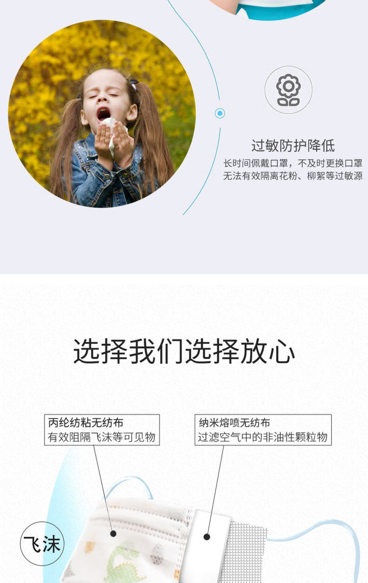 20只装 儿童一次性三层防护口罩 图4