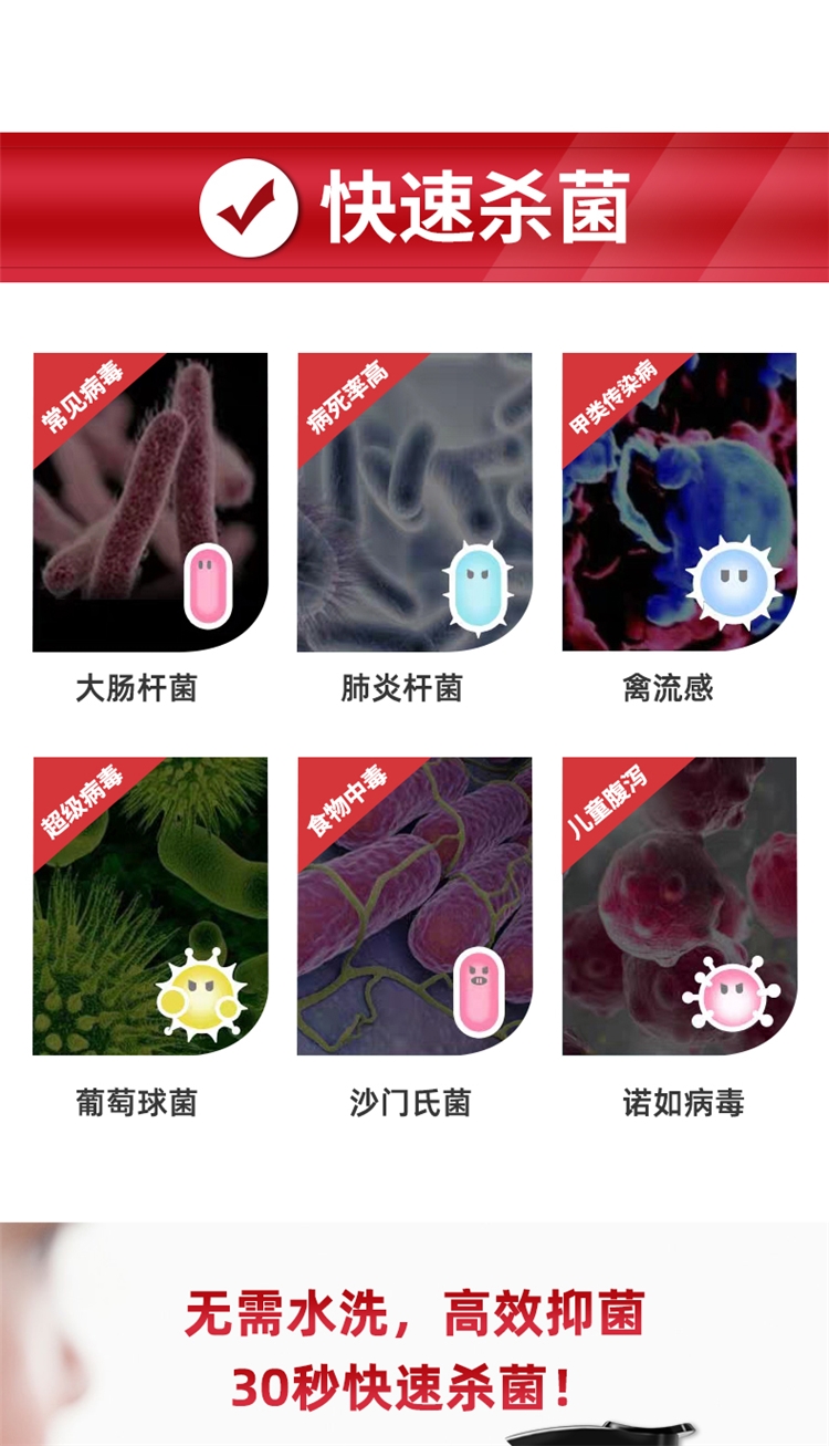 消字号 免洗消毒液洗手液 60ml*3瓶装 图5
