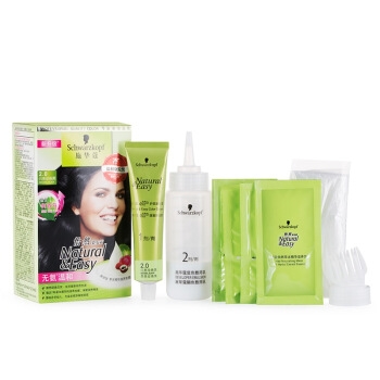 Schwarzkopf 施华蔻 怡然无氨植物染发霜 闪亮珍珠黑 *3件 图1