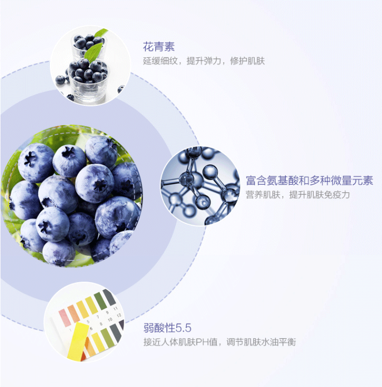 韩国  悦诗风吟 innisfree 蓝莓氨基酸保湿洗面奶 100ml*3支 图3