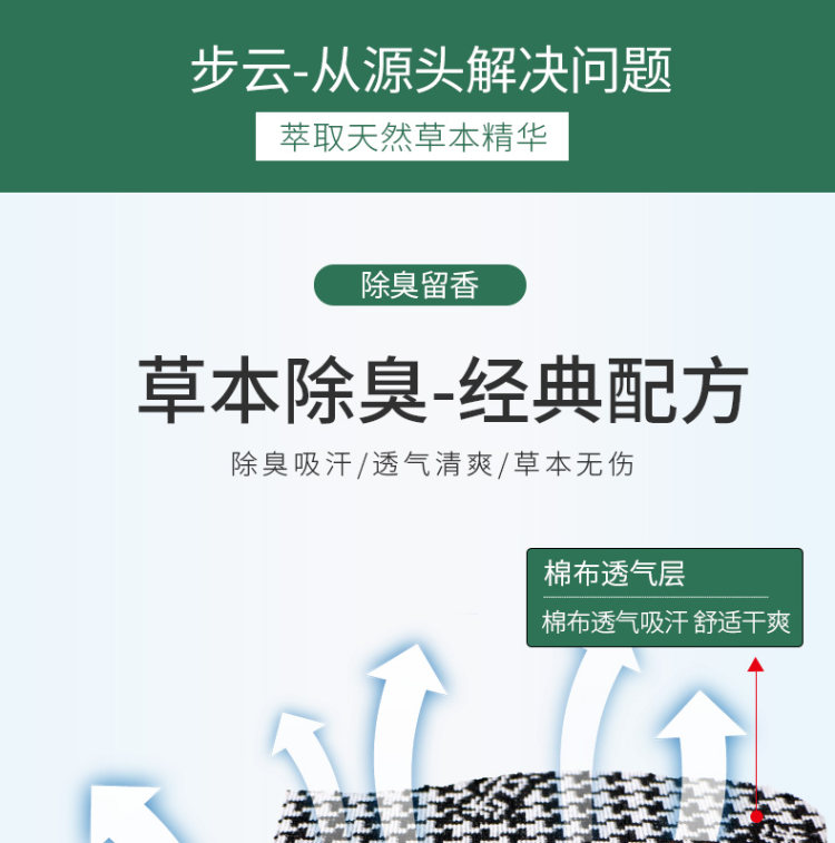 步云 除臭留香鞋垫5双 图3