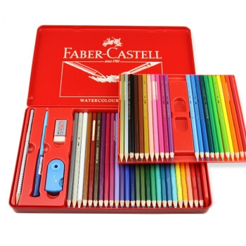 Faber-castell 辉柏嘉 115949 水溶性彩色铅笔 48色 红铁盒装 图2