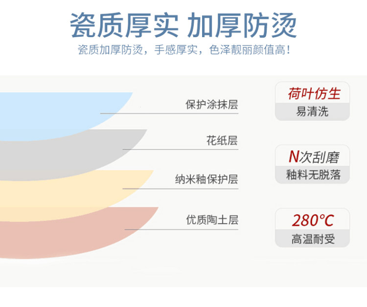 鼎信 家用陶瓷碗 4.5英寸 4个 图8