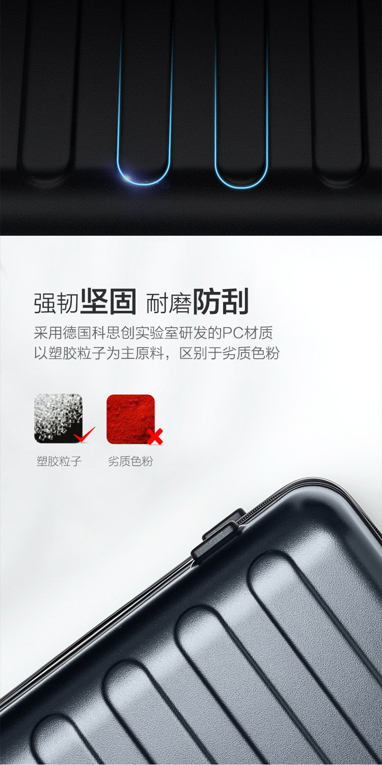 小米生态链 90分 红点奖款行李箱 20寸 德国进口PC材质 图5