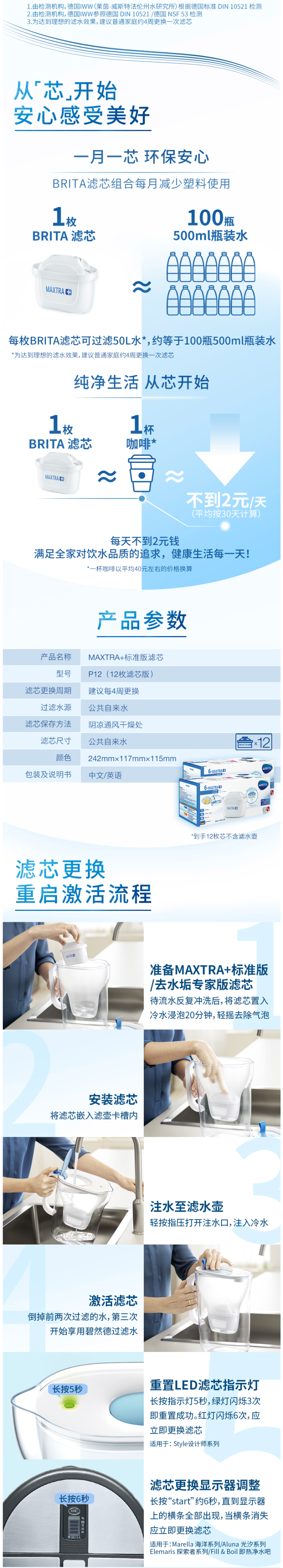 碧然德 Brita 第三代 Maxtra+ 标准版 多效滤芯 12枚 图3