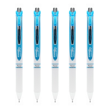 Pentel 派通 BLN75 按动中性笔 0.5mm 白色杆 蓝芯 5支装 *2件 +凑单品 图1