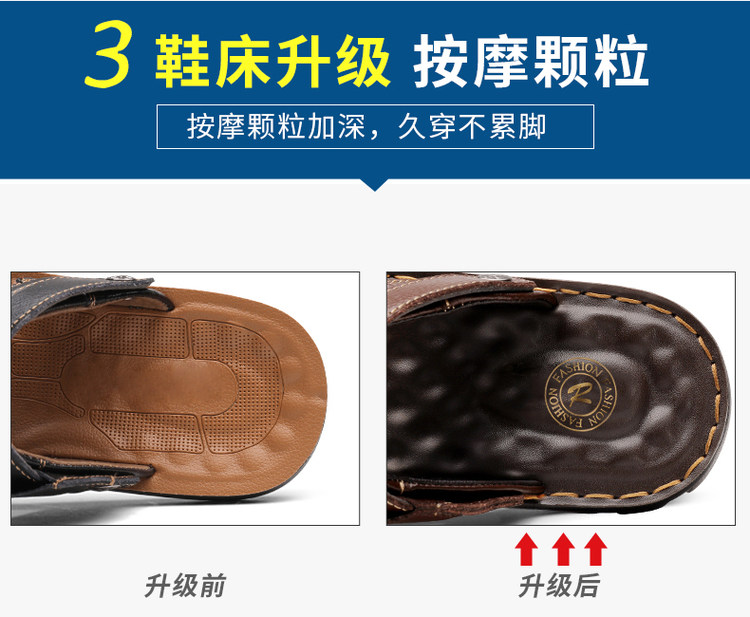 苹果 整张头层牛皮制作凉拖鞋 图3