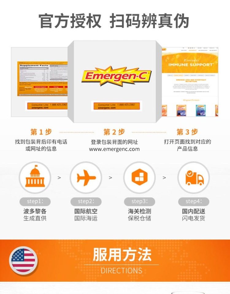 美国进口 Emergen-C 泡腾饮 含维C及多种矿物质 30包 图3