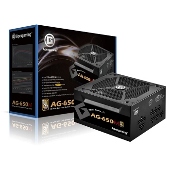 京东PLUS会员： Apexgaming 艾湃电竞 AG-650M 额定650W 全模组金牌 台式机电源 图1