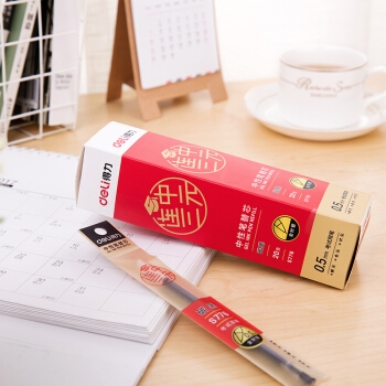 deli 得力 连中三元 全针管中性笔笔芯 0.5mm 黑色 20支装 *5件 图5