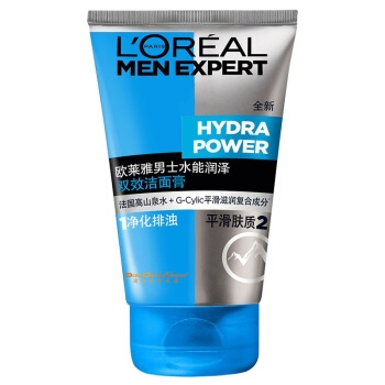 L‘OREAL PARIS 巴黎欧莱雅 男士水能润泽双效洁面膏 单支装 100ml *8件 图1