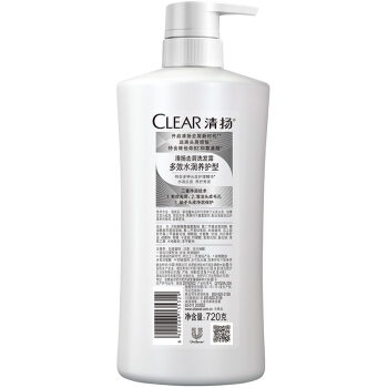 CLEAR 清扬 去屑洗发水套装 （多效水润型720g*2+送多效水润100g*2 ）+袋装洗发水200g*2包 图5