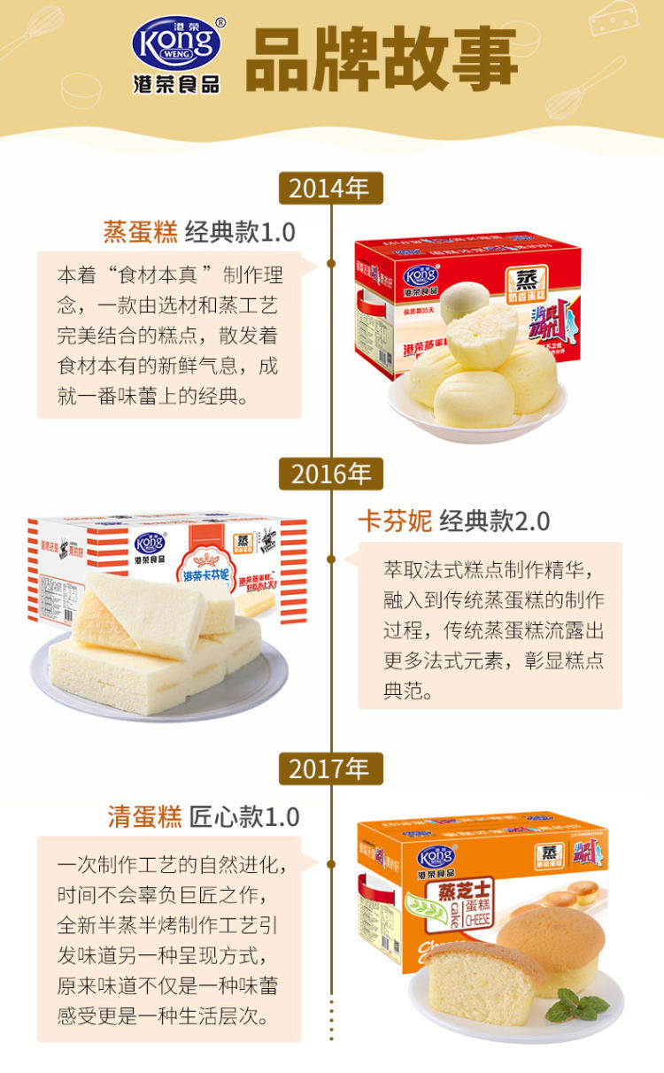 港荣 蒸奶香蛋糕 900g 图3
