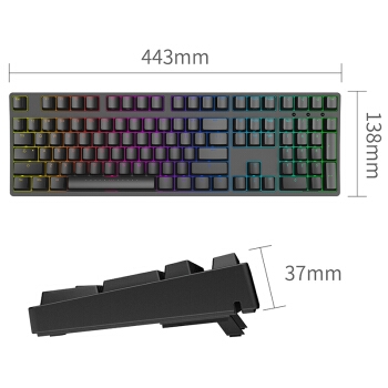 iKBC F-108 RGB 幻彩背光 机械键盘 Cherry红轴 黑色 图4