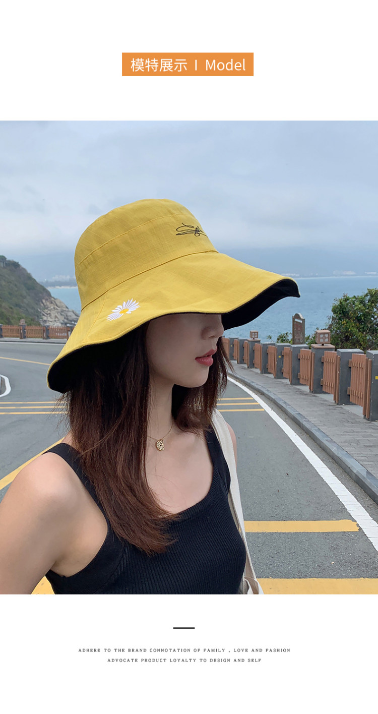 小雏菊网红双面小雏菊百搭渔夫帽 图7