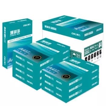 11日0点： deli 得力 7360 珊瑚海 A4复印纸 70g 500张/包 8包整箱 图1