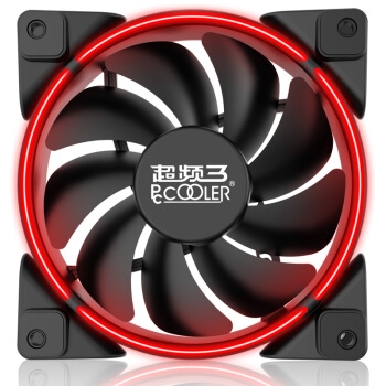 粉丝价： PCCOOLER 超频三 皓月 12CM红光 机箱风扇 图1