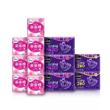 kotex 高洁丝 卫生巾组合 98片（ 240mm*70p+280mm*16p+420mm*12p） *3件 图1