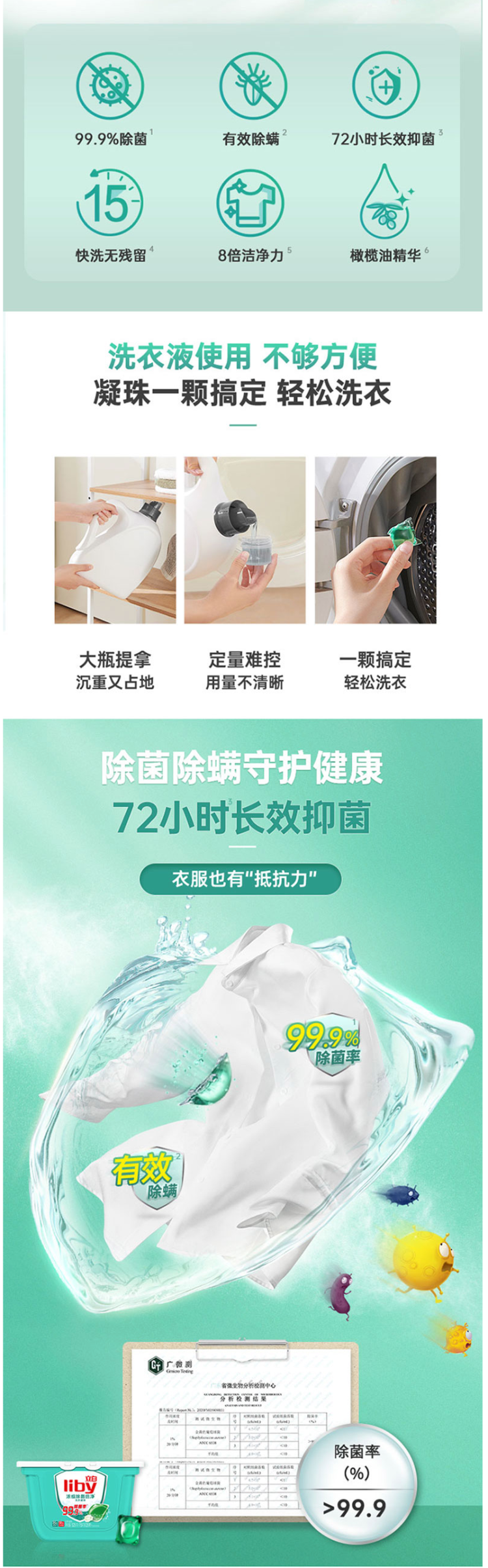 立白 天然倍净浓缩洗衣凝珠 8g*52颗 图3
