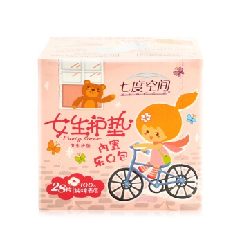 SPACE7 七度空间 少女系列 内置乐Q包 女生护垫 155mm 28片 *21件 图5