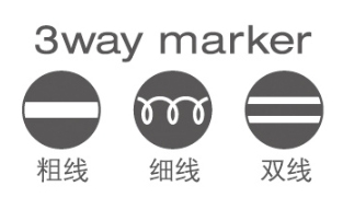 KOKUYO 国誉 L303 BeetleTip 甲壳虫双头双色荧光笔 3支装 *3件 图1