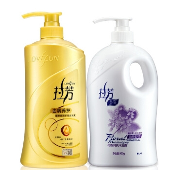 lovefun 拉芳 洗沐套装（去屑养护洗发露1L+怡神舒缓沐浴露900g） *4件 图5
