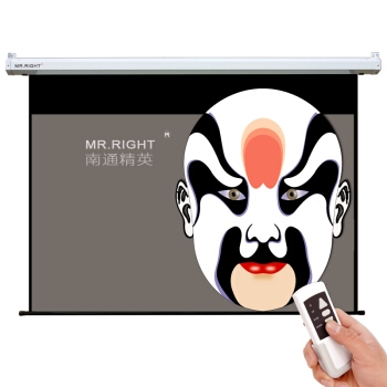 MR.RIGHT 南通精英 白塑电动遥控幕布 150英寸 16:9 图1