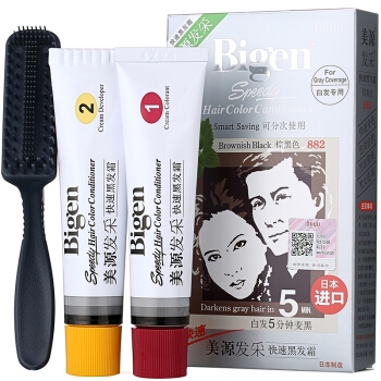 Bigen 美源发采 发采快速黑发霜 882s 棕黑色 *3件 +凑单品 图1