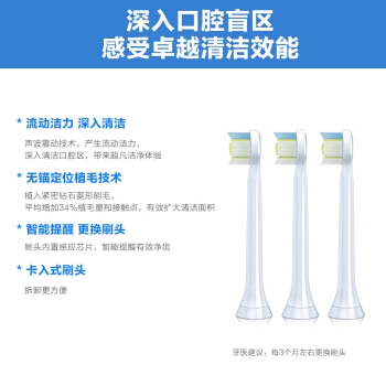 PHILIPS 飞利浦 电动牙刷头 钻石炫亮型迷你3支装 *2件 +凑单品 图4