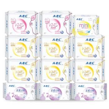 ABC KMS棉柔系列卫生巾 日夜组合装12包81片定制款（日用48片+夜用16片+超长9片+迷你巾8片） *3件 图4