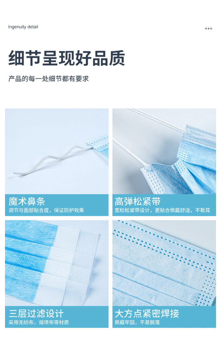 古尚古 一次性医用防护口罩 10只 图2