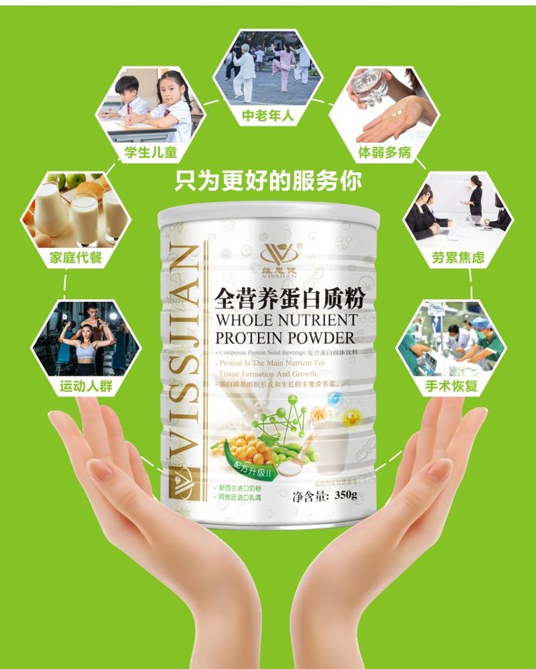 VISSJIAN 维思健 全营养蛋白质粉儿童成人中老年营养品代餐粉 图2