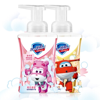 Safeguard 舒肤佳 儿童洗手液超级飞侠樱花225ml+白茶225ml *3件 图1