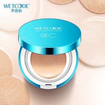WETCODE 水密码 海藻盈润水漾轻盈气垫CC霜15g（送 替换装15g +美妆蛋*2） 图1