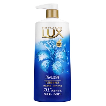 京东PLUS会员： LUX 力士 闪亮冰爽沐浴乳 750ml 图2