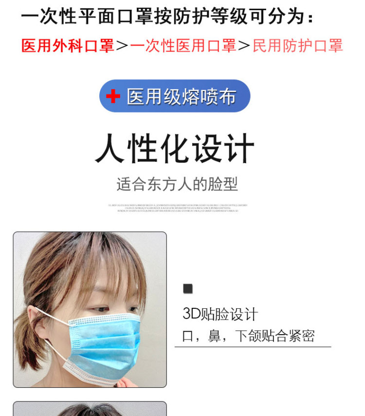 佰易来 医疗一次性医用外科口罩 50支 图8