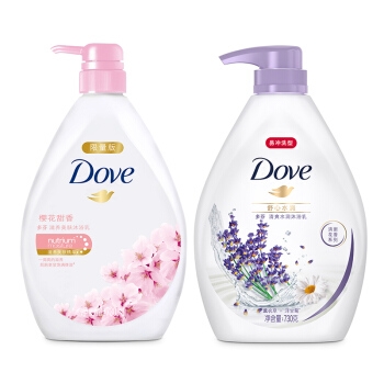Dove 多芬 沐浴露套装（樱花甜香730g+舒心水润730g+赠莹润沐浴露190g+洗护发旅行装50ml*2） *2件 图3