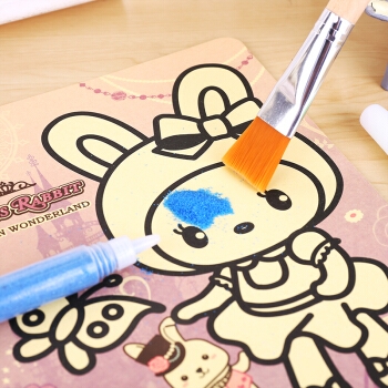 deli 得力 9674 手工绘画DIY沙画礼盒套装 12色 附9张画纸 *5件 图4
