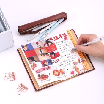 deli 得力 SZ600 皮质复古旅行手账本 48K 棕色 *5件 图3