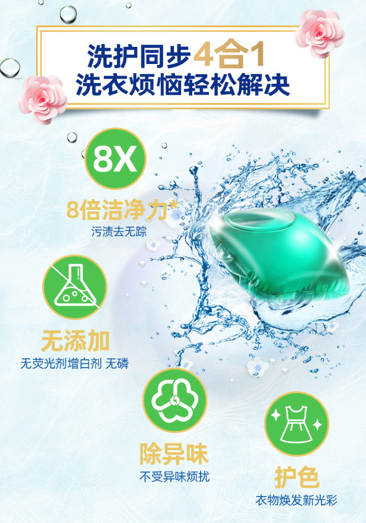 草本玲珑 有效抑菌 洗衣凝珠香水型40颗 图4