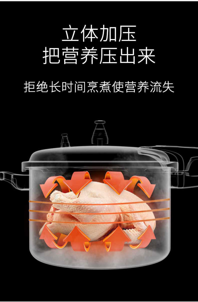 双喜 家用加厚安全高压锅 带蒸格 图6